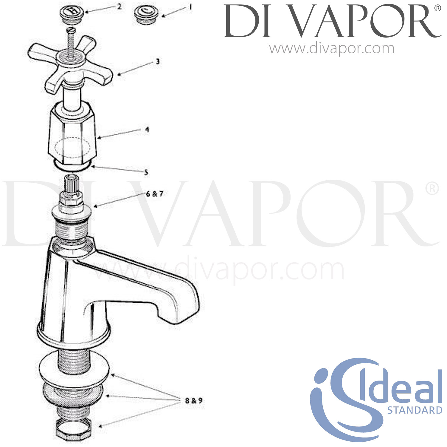 Ideal Standard Plaza Pair Basin Taps Spare Parts IDL DV 259
